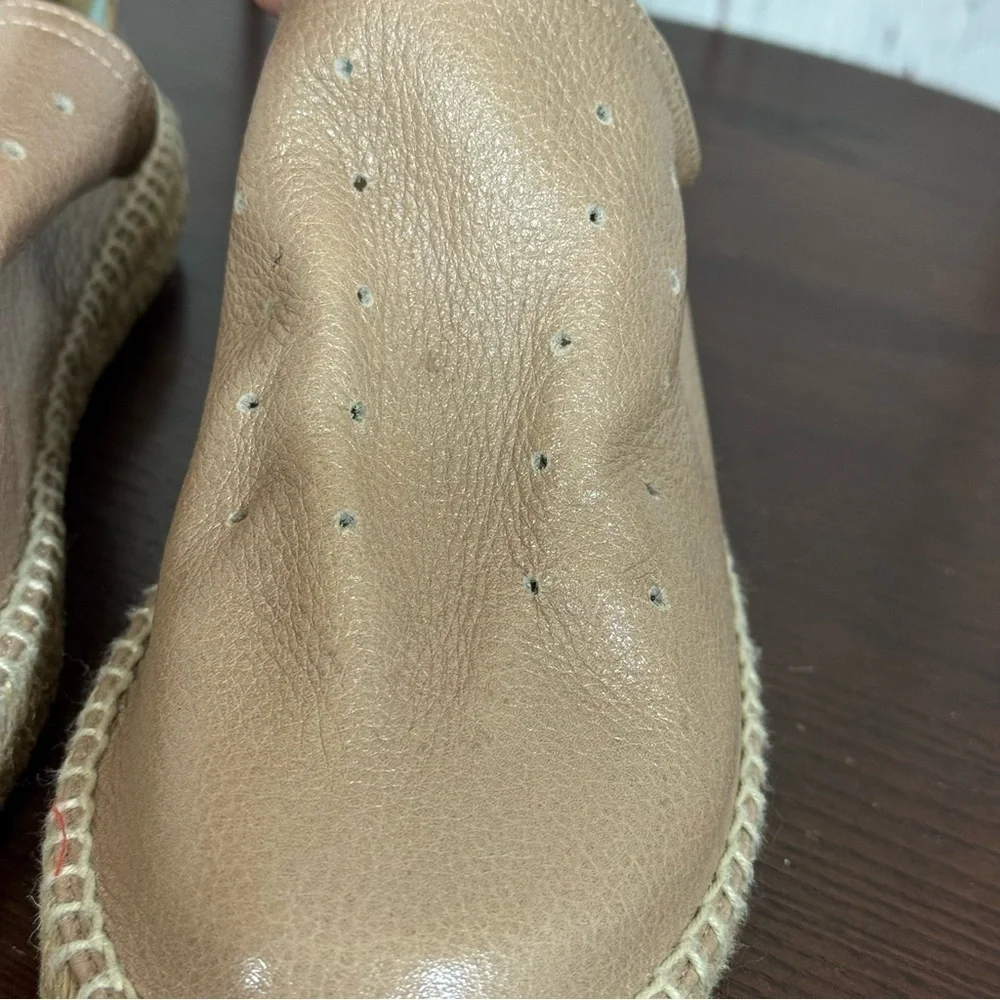Rag & Bone New York Tan Slouchy Leather & Espadrilles Loafer Flat women’s 7 EUC